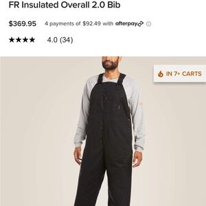 Ariat Work FR Insulated Overall Bibs NWT